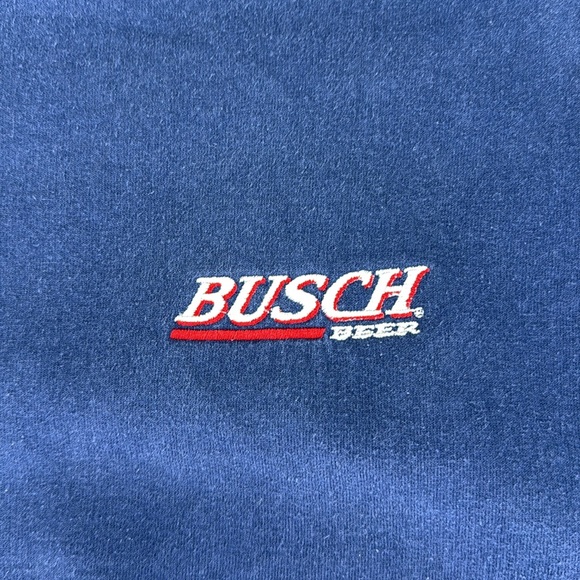 Vintage Hanes Busch Light Beer Embroidered Long Sleeve Sweatshirt Blue Mens XXL - Picture 4 of 12